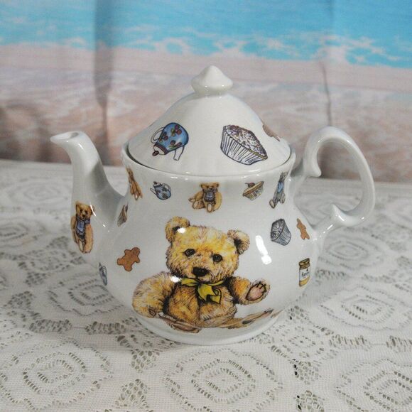 Kent 1887 Pottery England Teddy Bear Ceramic Teapot Adorable Collectible - Picture 1 of 4